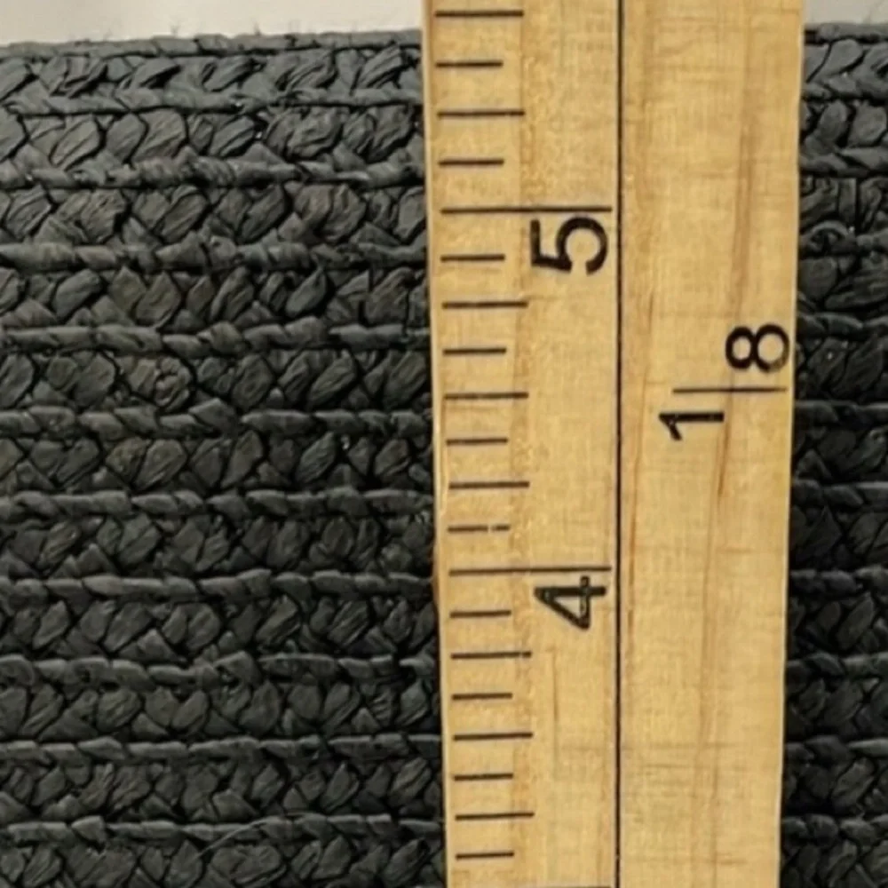 NEW Betmar‎ New York Packable Straw Clutch Black Womens NWT